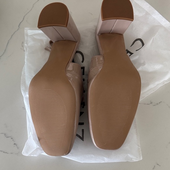 Elle Beige Patent Strappy Heels - Picture 5 of 8